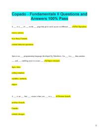 2025 Copado - Fundamentals II Questions and Answers 100% Pass A ___ is a ___ of ___ in t