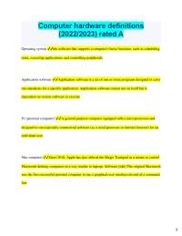 2025 Computer hardware definitions rated A Operating system the software t