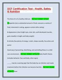 DCF Certification Test: Health, Safety & Nutrition Study Guide
