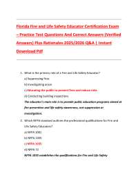 Florida Fire and Life Safety Educator Certification Exam: Practice Questions and Answers