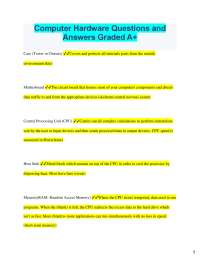 2025 Computer Hardware Questions and Answers Graded A+ Case (Tower or Chassis) Covers