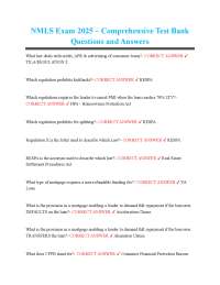 NMLS Exam 2025 – Comprehensive Test Bank Questions and Answers