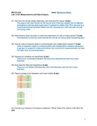 Biology lab 1 Answer Key