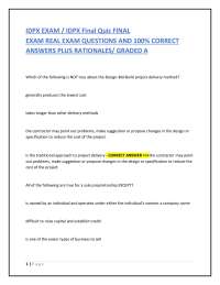 IDPX Interior Design Exam Questions and Answers