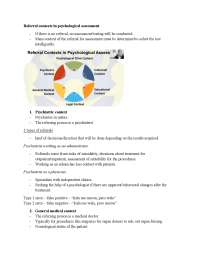 Referral Contexts in Psychological Assessment: A Comprehensive Guide