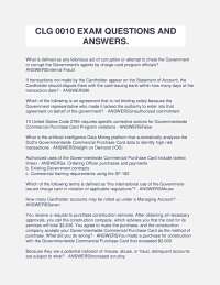 Government Commercial Purchase Card Exam Questions and Answers