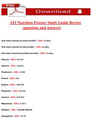 ATI Nutrition Proctor Study Guide: Questions and Answers