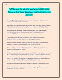 (ICE) exam for dental assistants 2025–2026 Accurate Real Exam Questions and Answers