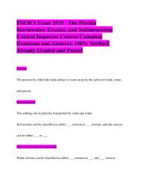 FSESCI Exam 2025: Stormwater, Erosion, and Sedimentation Control - Questions and Answers