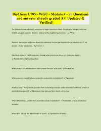 Biochemistry Questions and Answers: Module 4 Review