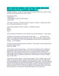 MPTC MOTOR VEHICLE LAW ACTUAL EXAM 2025/2026 QUESTIONS WITH ANSWERS GRADED A+