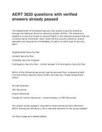 AERT 3820 Airport Security Questions and Answers
