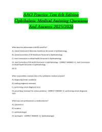 Ophthalmology Exam Questions and Answers