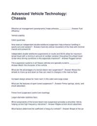 Advanced Vehicle Technology: Chassis - Q&A