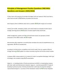Principles of Management Practice Questions and Answers