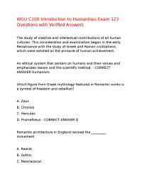 Humanities Exam Questions and Answers
