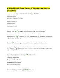 Study Guide: Flashcards on Strategic Planning and Management