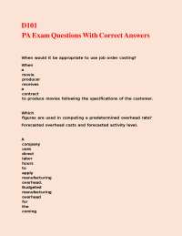 D101 PA Exam Questions With Correct Answers.