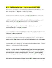 Exam Prep: Questions and Answers for Strategic Management