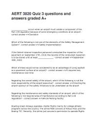 AERT 3820 Quiz 3: Aviation Regulations Q&A