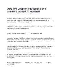 Criminal Justice: Chapter 3 - Questions and Answers