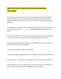 SNHD Protocols Exam Q&A (2025/2026)