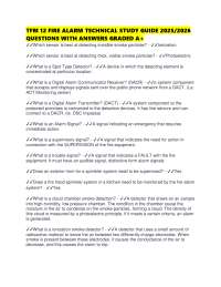 TFM 12 FIRE ALARM TECHNICAL STUDY GUIDE 2025/2026 QUESTIONS WITH ANSWERS GRADED A+