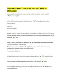 SNHD Protocols Exam: Questions and Answers (2025/2026)