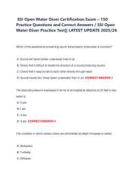SSI Open Water Diver Certification Exam: 150 Practice Questions and Answers