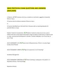 SNHD Protocols Exam: Questions and Answers 2025/2026
