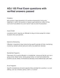 ADJ 105 Final Exam Questions and Answers: Criminal Justice
