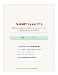 NAPSRX Exam Questions 2025: Complete Syllabus with Verified Answers