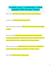 2025 Crossfit Level 1 Certification Latest Updated Already Passed What is crossfit