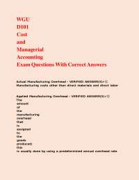 Cost and Managerial Accounting Exam Questions with Answers