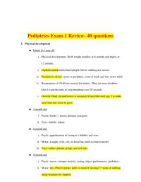 Pediatrics Exam 1 Review: Key Concepts and Practice Questions