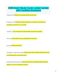 2025 ESB Exam Study Guide Latest Update with Certified Solutions Acquisition Cost the