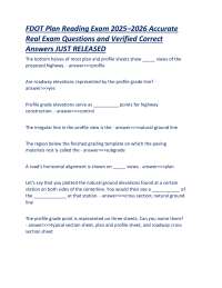 FDOT Plan Reading Exam 2025–2026 Accurate Real Exam Questions and Verified Correct Answers