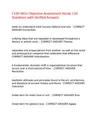 C100 WGU Objective Assessment Vocab 139 Questions with Verified Answers,100%CORRECT