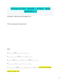 2025 CPOA STUDY GUIDE LATEST GRADED A CHAPTER 1 -PRACTICE MANAGEMENT 5 Task a p