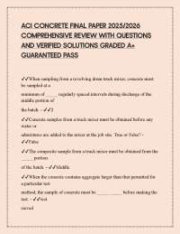 ACI CONCRETE FINAL PAPER 2025/2026 COMPREHENSIVE REVIEW WITH QUESTIONS AND VERIFIED SOLUTI