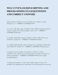 Scripting and Programming Exam Questions with Correct Answers