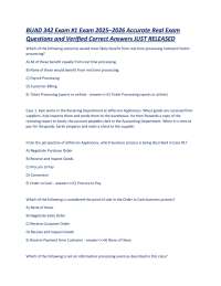 BUAD 342 Exam #1: Practice Questions and Answers