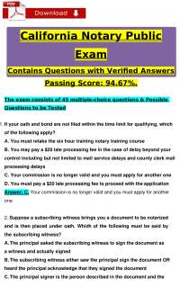 California Notary Public Practice Exam & Study Guide (Q&A Resource)
