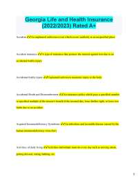 2025 Georgia Life and Health Insurance Rated A+ Accident An unplanned unfo