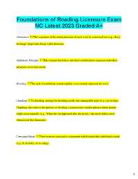 2025 Foundations of Reading Licensure Exam NC Latest 2023 Graded A+ Alliteration The r