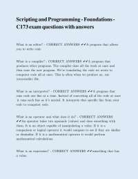 C173 Scripting and Programming Foundations Exam Questions with Answers
