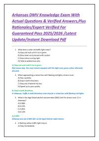 Arkansas DMV Knowledge Exam Questions and Answers 2025-2026