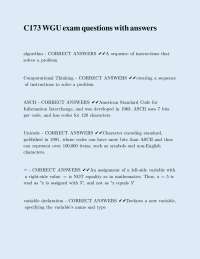 C173 Exam Questions with Correct Answers: Algorithms and Computational Thinking