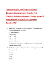 Florida ITS Contractor Licensing Exam Practice Test Q&A 2025/2026