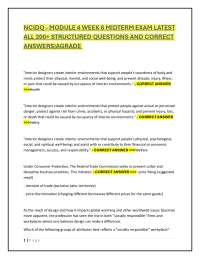 NCIDQ Interior Design Module 4 Exam Questions and Answers